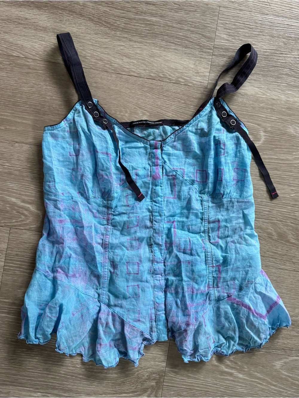Marithe Francois Girbaud Blue Geometric Camisole